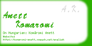 anett komaromi business card